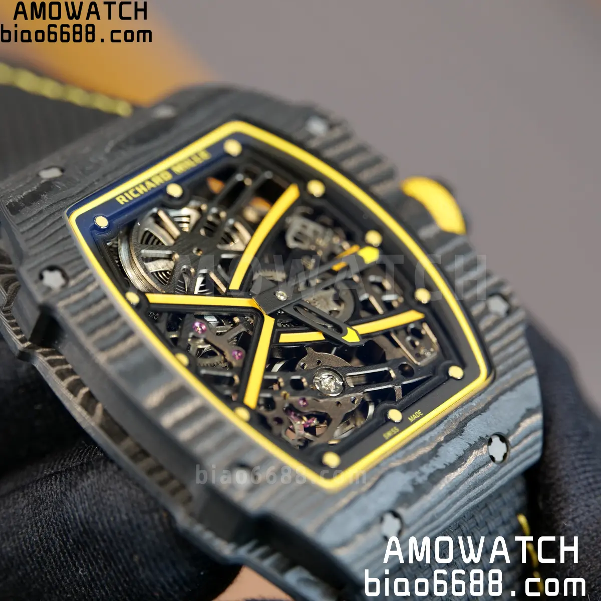 RICHARD MILLE RM67-02 Black NTPT Yellow Skeleton Dial on Black NylonStrap CRMA7 Clone V10 103 b1c1e7b6c1bface 阿默表行AmoWatch