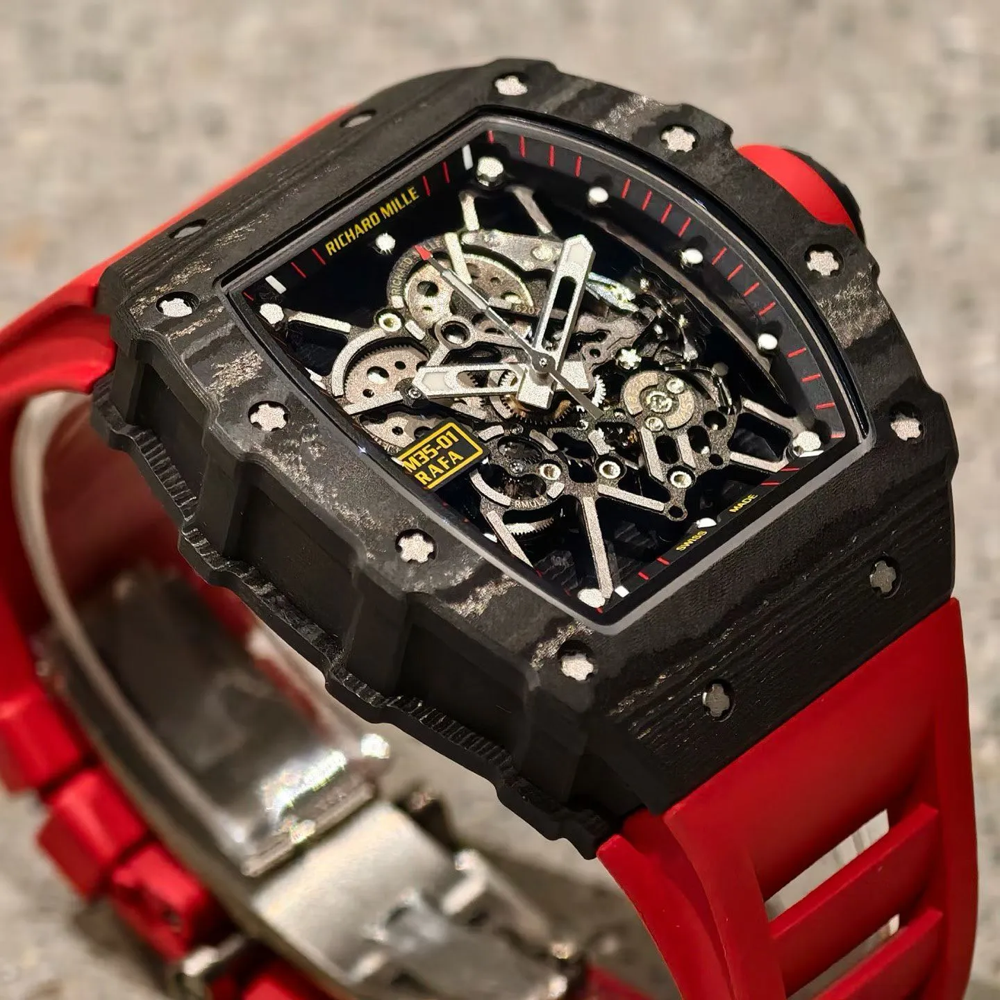 RM35-01 NTPT Mille Studio 1:1 Best Edition on Red Rubber Strap RMUL3 Super Clone (Custom Case Set) 23 b23c5d25c038248 AMO Watch