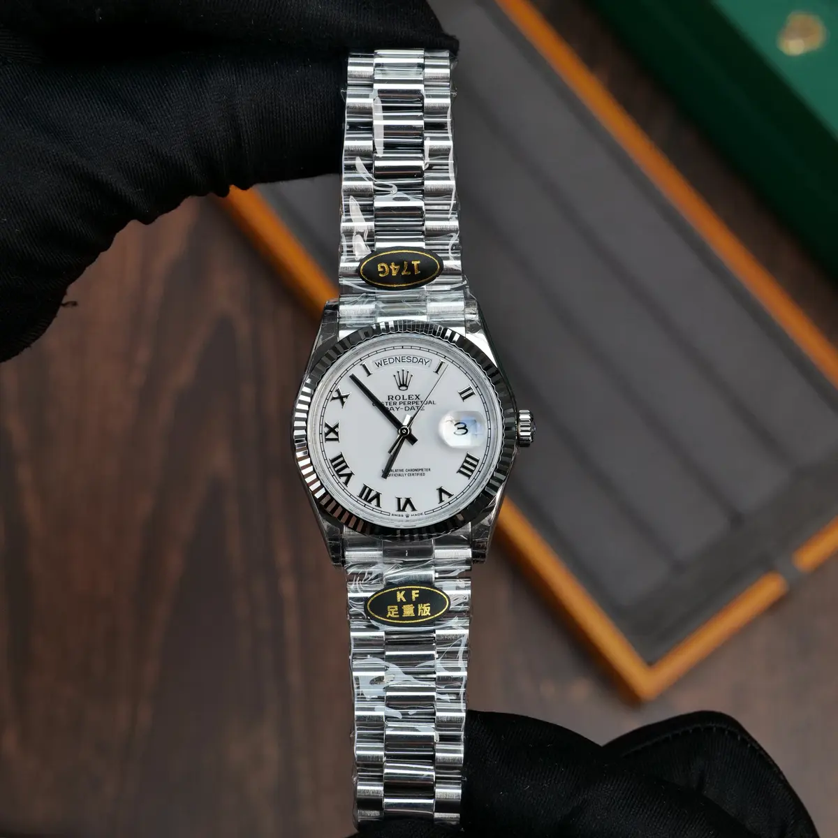 Rolex DayDate 128236 36mm KF 1:1 Best Edition Silvery Roman Dial (Gain Weight) 67 b90669e81666bc7 阿默表行AmoWatch