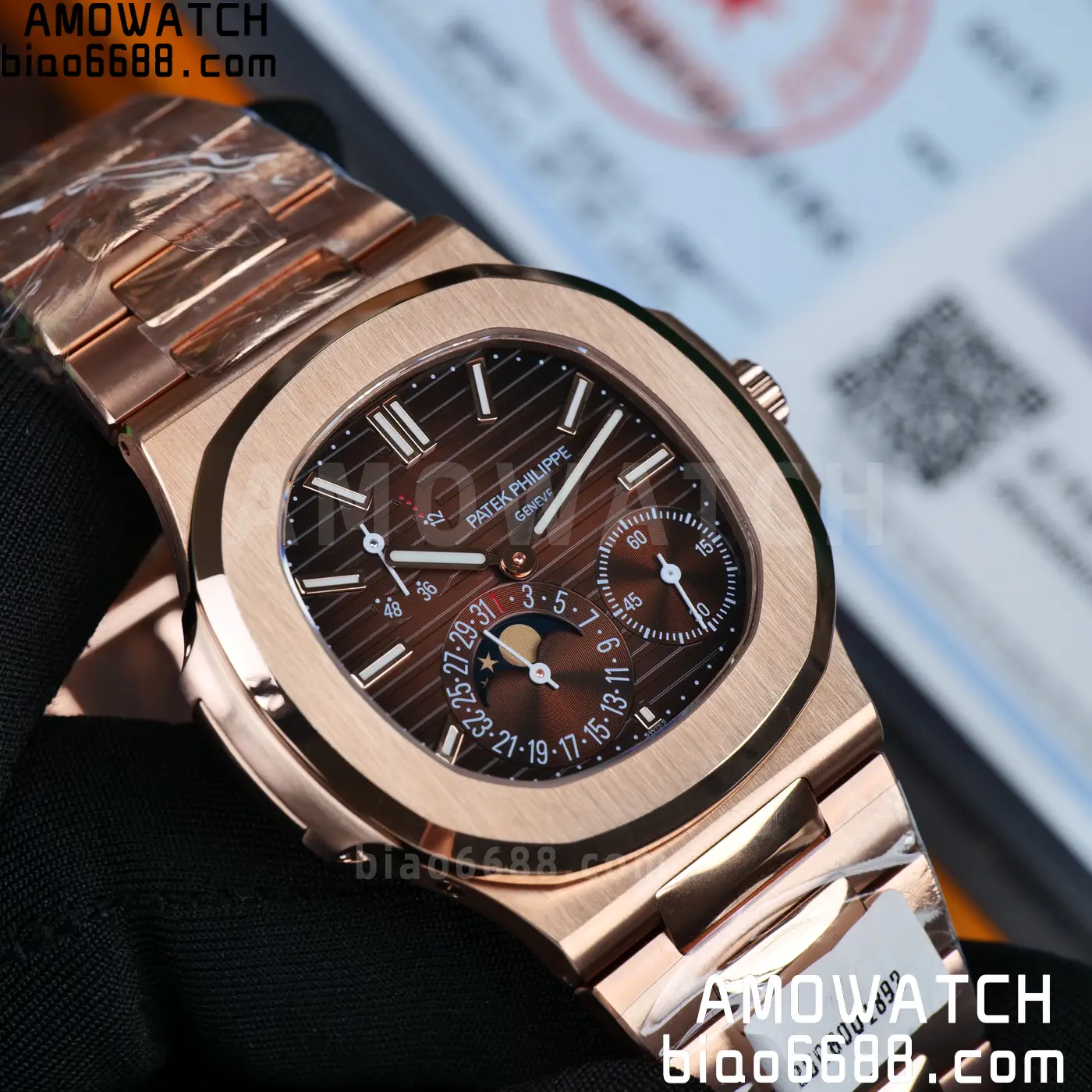 Patek Philippe Nautilus 5712R RG UMI 1:1 Best Edition Brown Dial on RG Bracelet A240 Super Clone Weighted 82 b9264527b623c70 AMO Watch