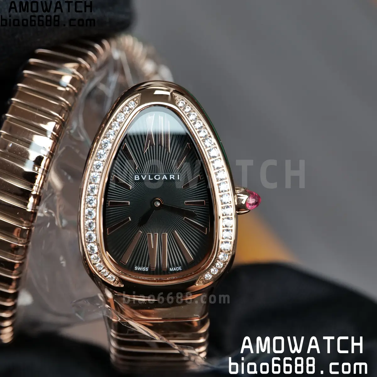 BVLGARI Serpenti Seduttori Watch 101815 RG BVF 1:1 Best Edition Black Dial on YG Bracelet ETA Quartz 59 be6f63d3ebfca47 AMO Watch