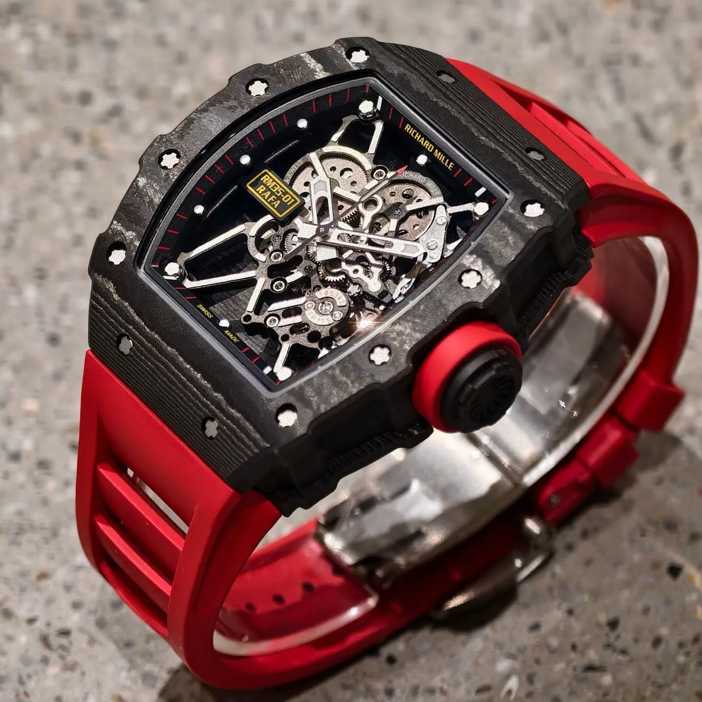 RM35-01 NTPT Mille Studio 1:1 Best Edition on Red Rubber Strap RMUL3 Super Clone (Custom Case Set) 22 c145d28ebab9d5a AMO Watch