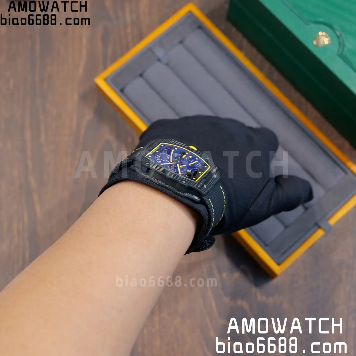 RICHARD MILLE RM67-02 Black NTPT Yellow Skeleton Dial on Black NylonStrap CRMA7 Clone V10 123 c5601f1a2e36e02 阿默表行AmoWatch