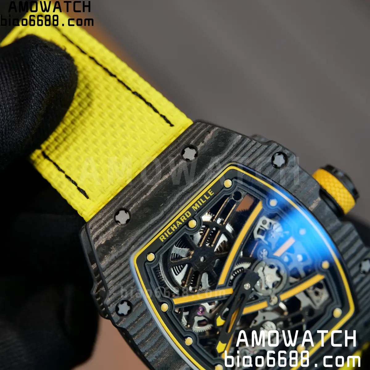 RICHARD MILLE RM67-02 Black NTPT Yellow Skeleton Dial on Yellow Nylon Strap CRMA7 Clone V10 99 c5a0c151e43af29 阿默表行AmoWatch