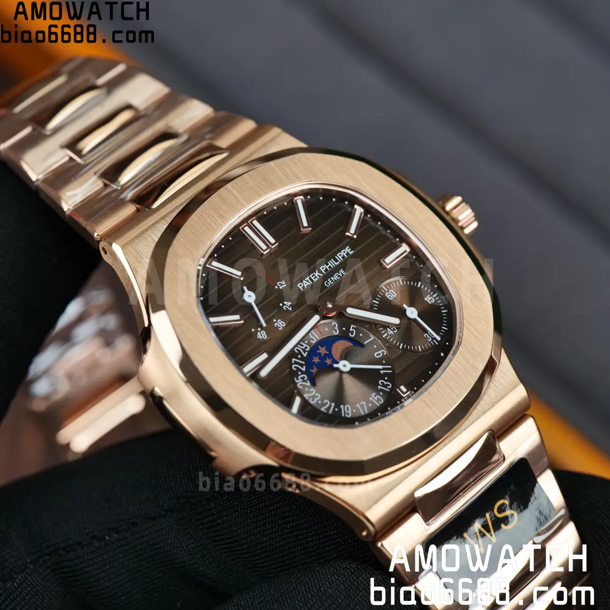 Patek Philippe Nautilus 5712R RG WSF 1:1 Best Edition Brown Dial on RG Bracelet JH240 Super Clone 91 c6379f5741ff9d4 阿默表行AmoWatch