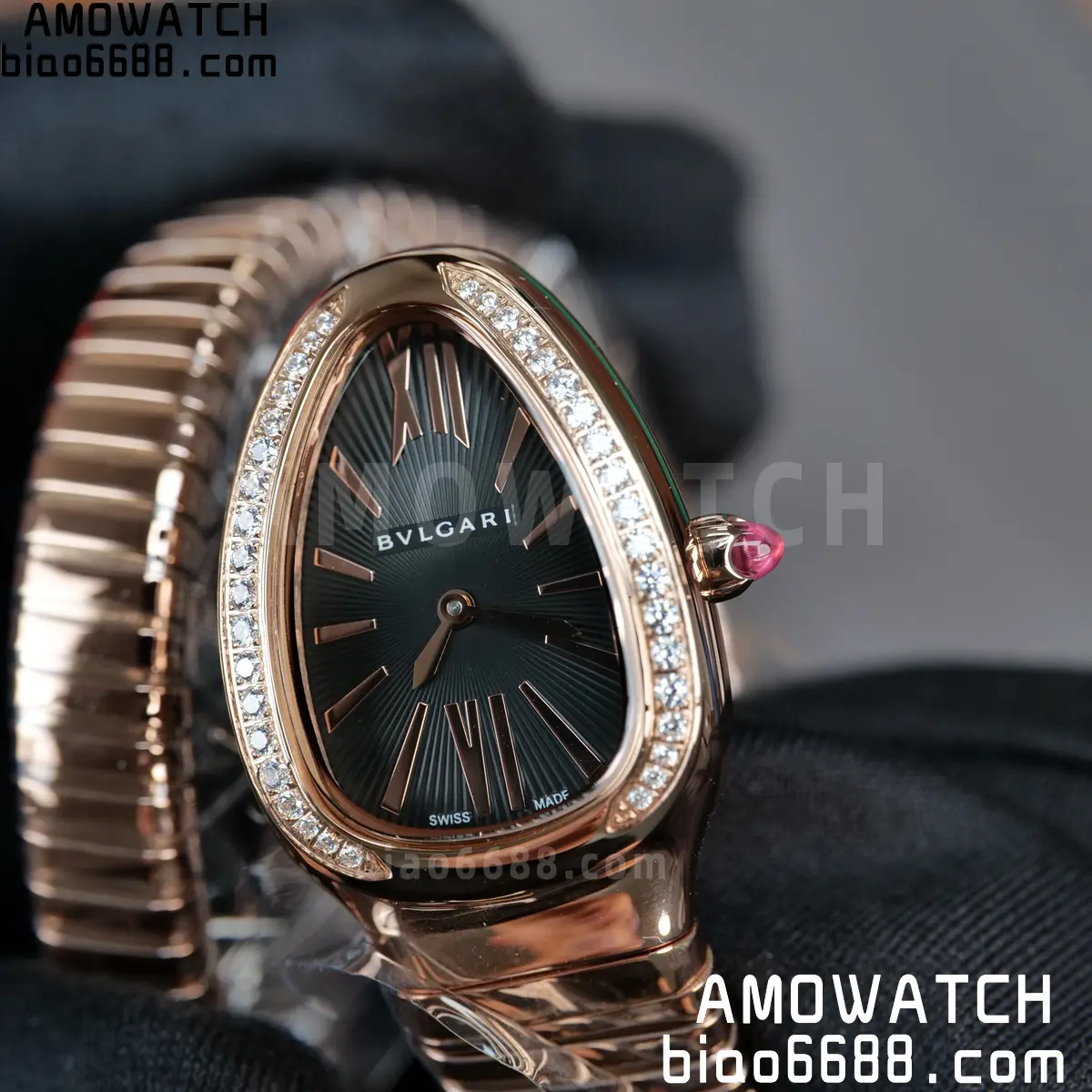 BVLGARI Serpenti Seduttori Watch 101815 RG BVF 1:1 Best Edition Black Dial on YG Bracelet ETA Quartz 68 c7addb9d9c6cff8 AMO Watch