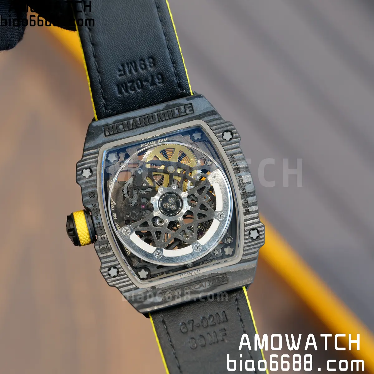 RICHARD MILLE RM67-02 Black NTPT Yellow Skeleton Dial on Yellow Nylon Strap CRMA7 Clone V10 106 c861c8efee6f25d 阿默表行AmoWatch