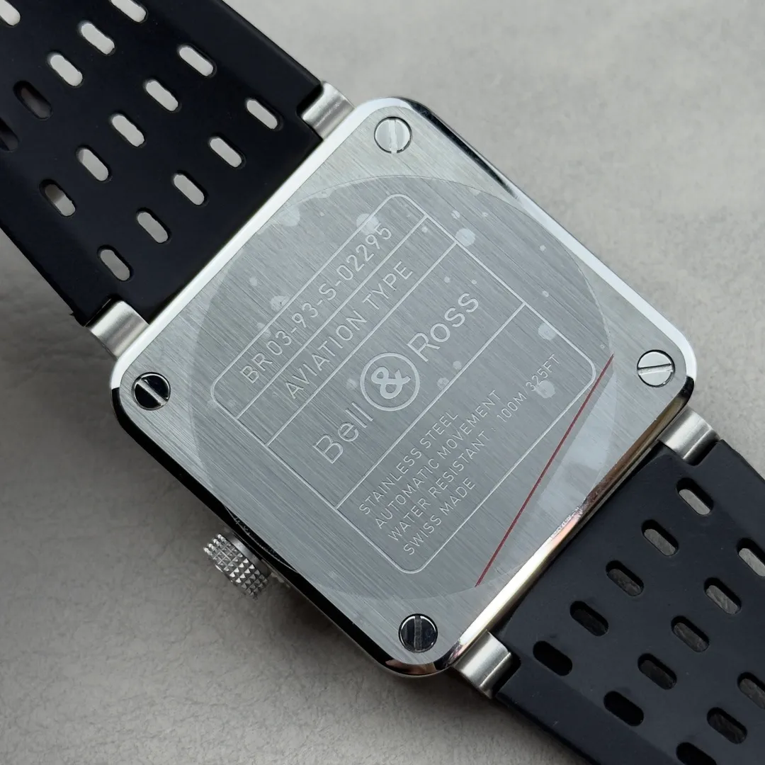 Bell Ross BR-03 GMT Compass BR Factory 1:1 Best Edition blue/black Bezel Black Dial on Perforated Rubber Strap 26 c8c7a6c8a153870 阿默表行AmoWatch