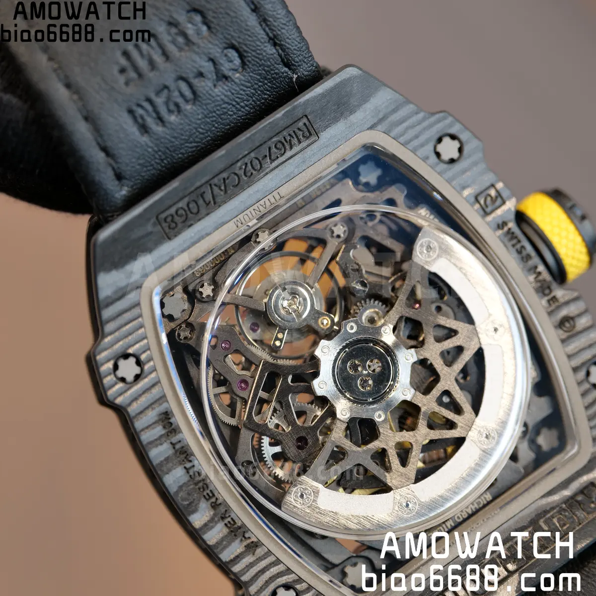 RICHARD MILLE RM67-02 Black NTPT Yellow Skeleton Dial on Black NylonStrap CRMA7 Clone V10 108 cae71fe1cdefd5c 阿默表行AmoWatch