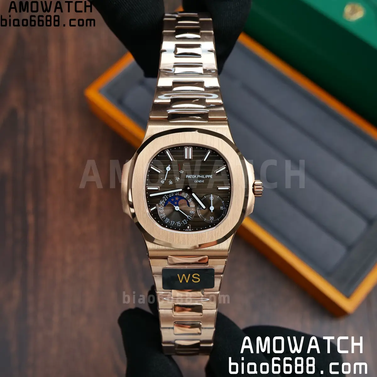 Patek Philippe Nautilus 5712R RG WSF 1:1 Best Edition Brown Dial on RG Bracelet JH240 Super Clone 87 cb2ad7267497781 阿默表行AmoWatch