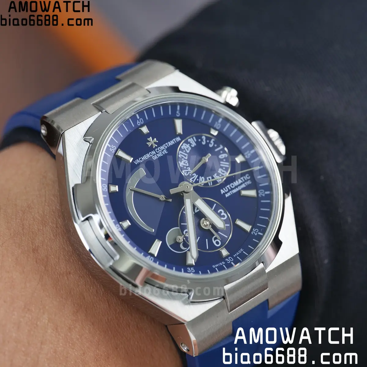 VC Overseas 47450 SS 9F Best Edition Blue Dial on Blue Rubber Strap 87 cb6dd209d292427 AMO Watch