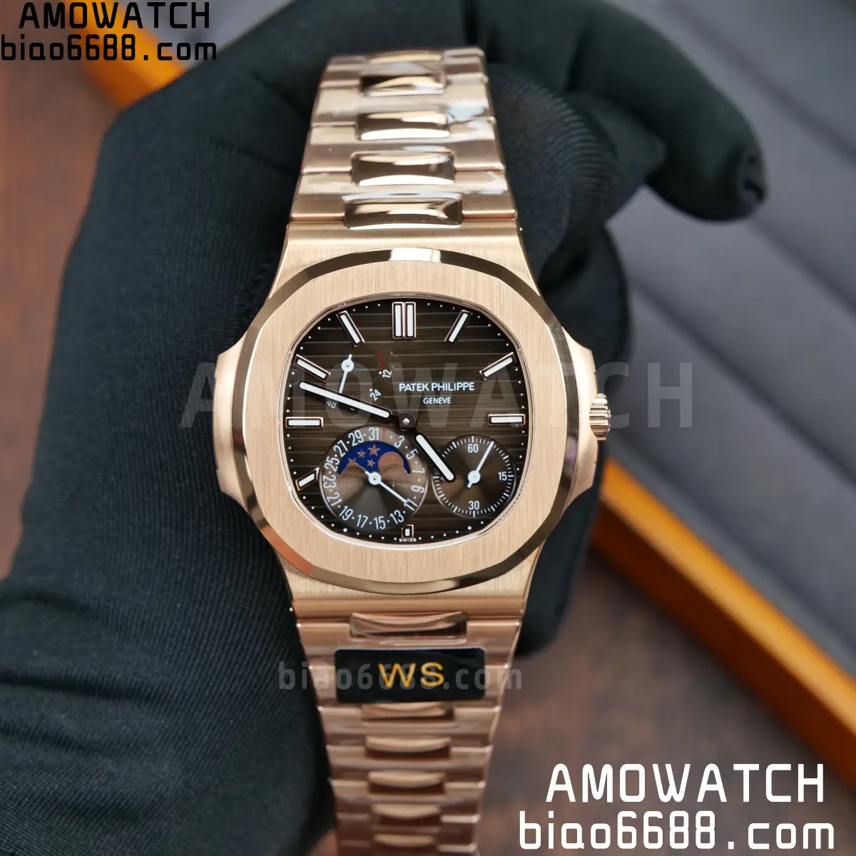 Patek Philippe Nautilus 5712R RG WSF 1:1 Best Edition Brown Dial on RG Bracelet JH240 Super Clone 120 ce54e30dba4f77d 阿默表行AmoWatch