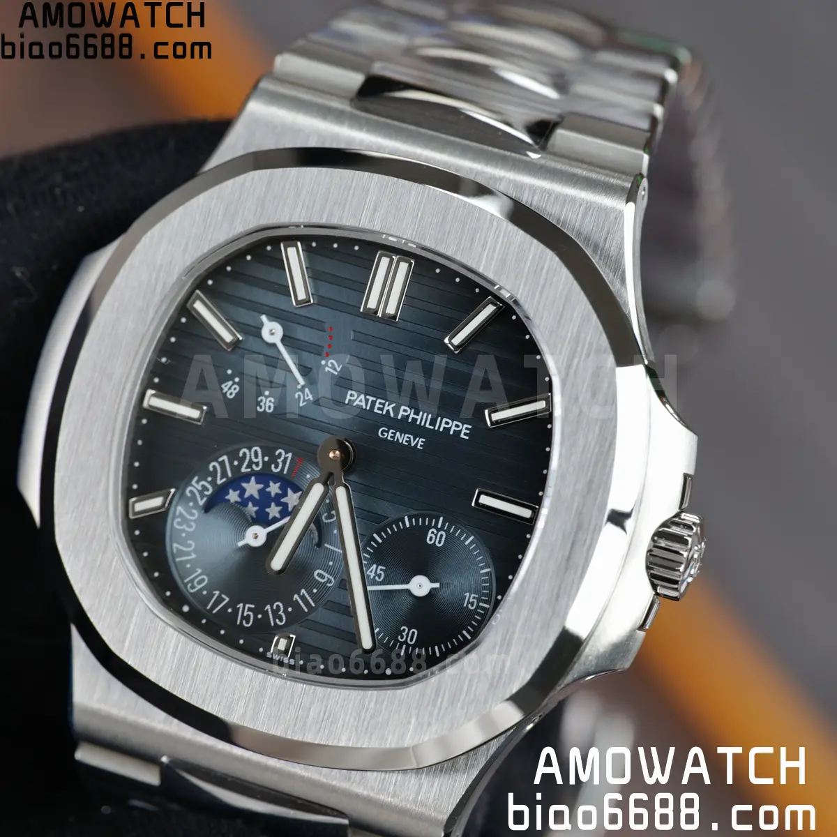 Patek Philippe Nautilus 5712 SS WSF 1:1 Best Edition Blue Dial on SS Bracelet JH240 Super Clone 99 d13813e05282a57 AMO Watch