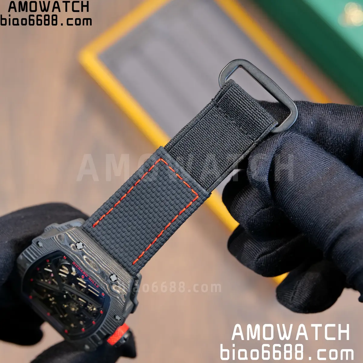 RICHARD MILLE RM67-02 Black NTPT Black/Red Skeleton Dial on Black Nylon Strap CRMA7 Clone V10 65 d160aef0f3a47d5 阿默表行AmoWatch