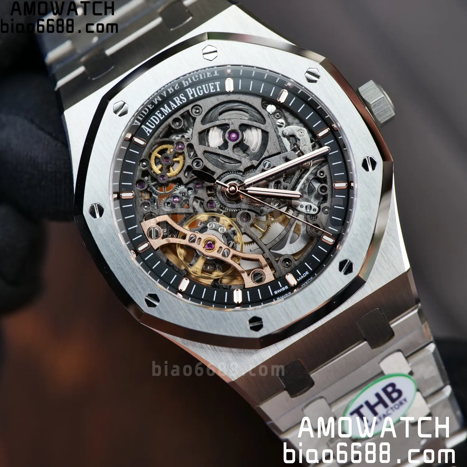 Royal Oak 41mm Openworked 15407 SS THB 1:1 Best Edition on SS Bracelet SA3132 V4 (Free Sprung) 86 d34e14e7c879430 AMO Watch