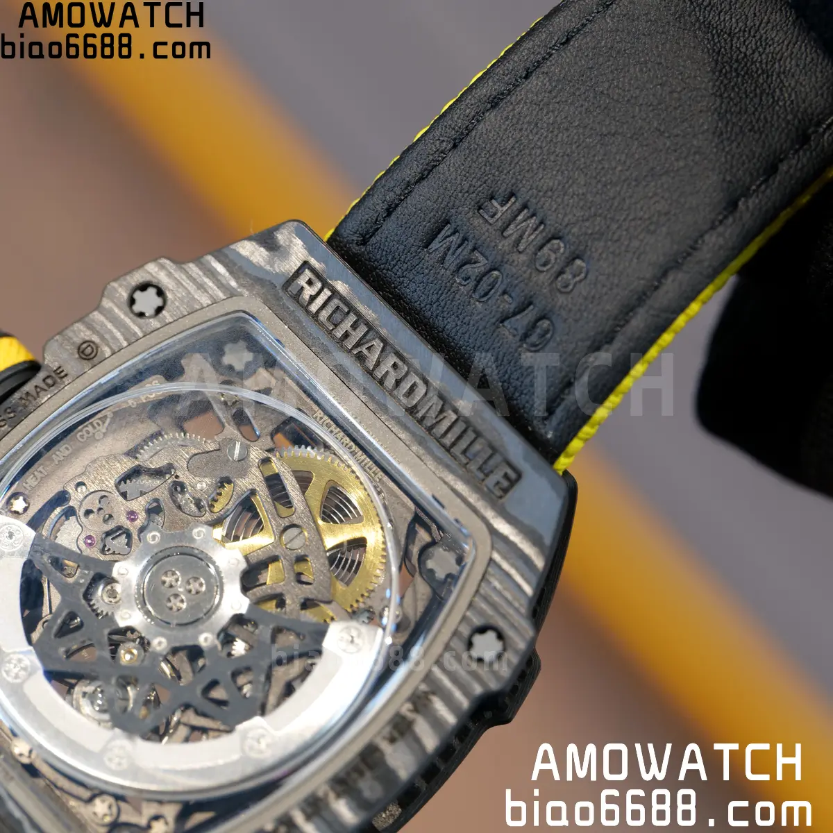 RICHARD MILLE RM67-02 Black NTPT Yellow Skeleton Dial on Yellow Nylon Strap CRMA7 Clone V10 109 d3c15b6e7588576 阿默表行AmoWatch