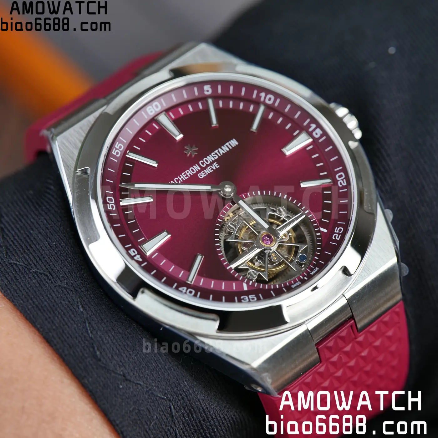 VC Overseas 42.5mm 6000V BBS Factory Best Edition Red Dial Red Rubber Strap Tourbillon 97 d409bbacd2a1792 AMO Watch