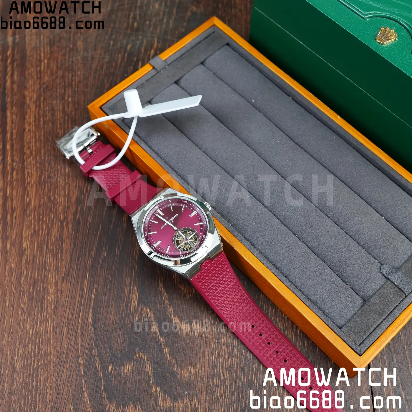 VC Overseas 42.5mm 6000V BBS Factory Best Edition Red Dial Red Rubber Strap Tourbillon 68 d5a5987e6573817 AMO Watch