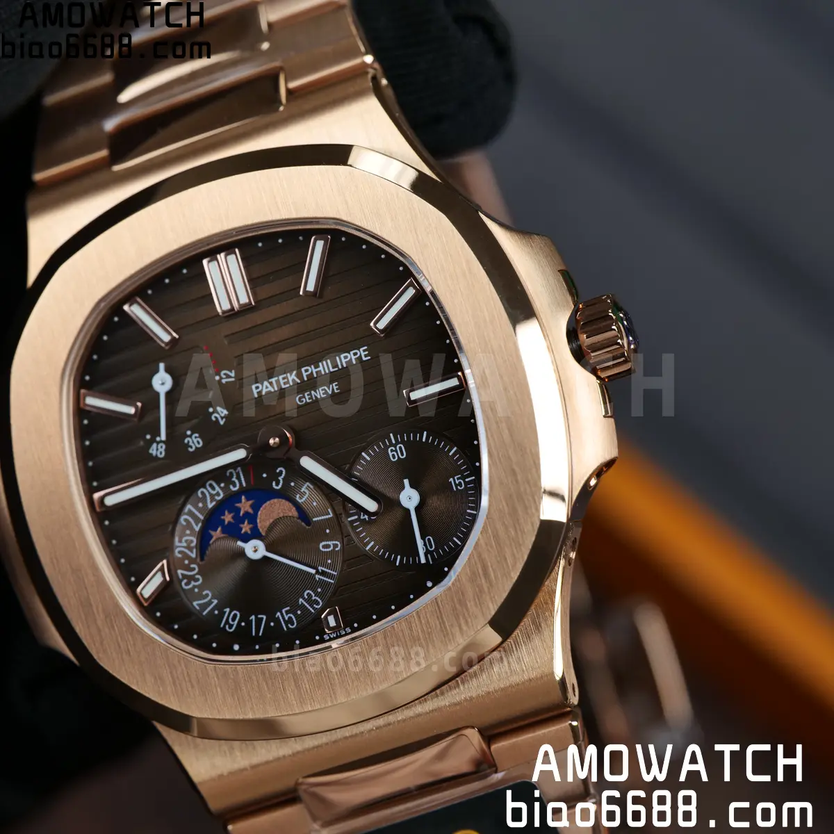 Patek Philippe Nautilus 5712R RG WSF 1:1 Best Edition Brown Dial on RG Bracelet JH240 Super Clone 101 d6155ec63eb947a 阿默表行AmoWatch