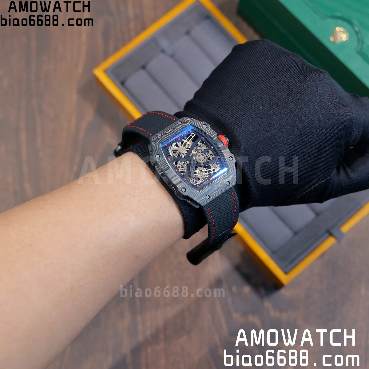 RICHARD MILLE RM67-02 Black NTPT Black/Red Skeleton Dial on Black Nylon Strap CRMA7 Clone V10 87 d66dee1429a400a 阿默表行AmoWatch