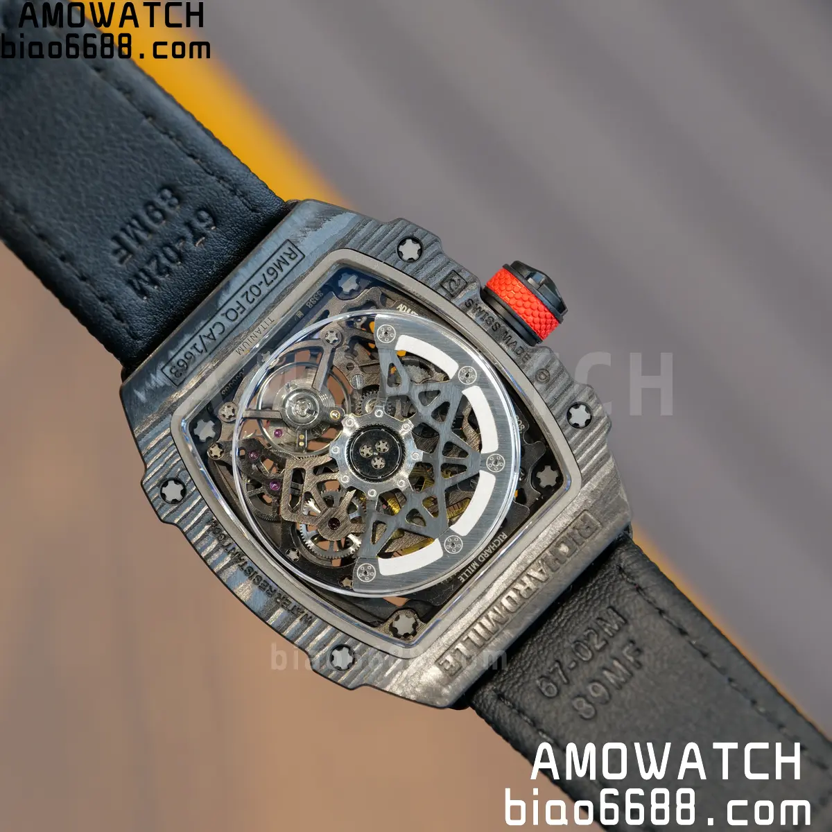 RICHARD MILLE RM67-02 Black NTPT Black/Red Skeleton Dial on Black Nylon Strap CRMA7 Clone V10 83 d6fabab5ca1c8c6 阿默表行AmoWatch