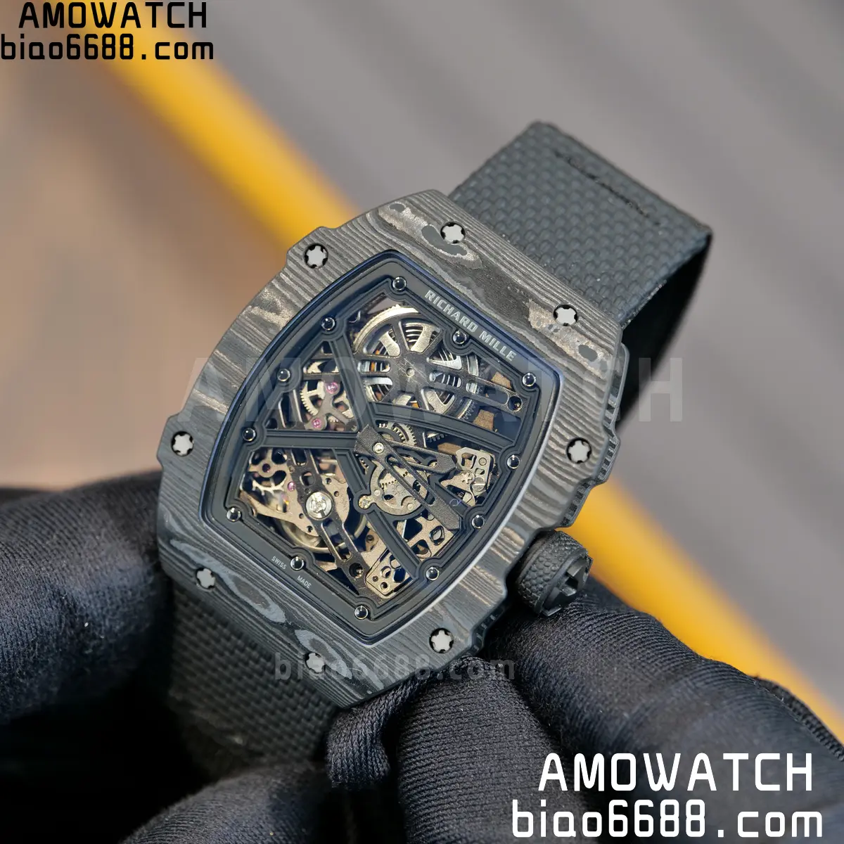 RICHARD MILLE RM67-02 Black NTPT All Black Skeleton Dial on Black Elastic strap CRMA7 Clone V10 90 d9f597e07ef72aa 阿默表行AmoWatch