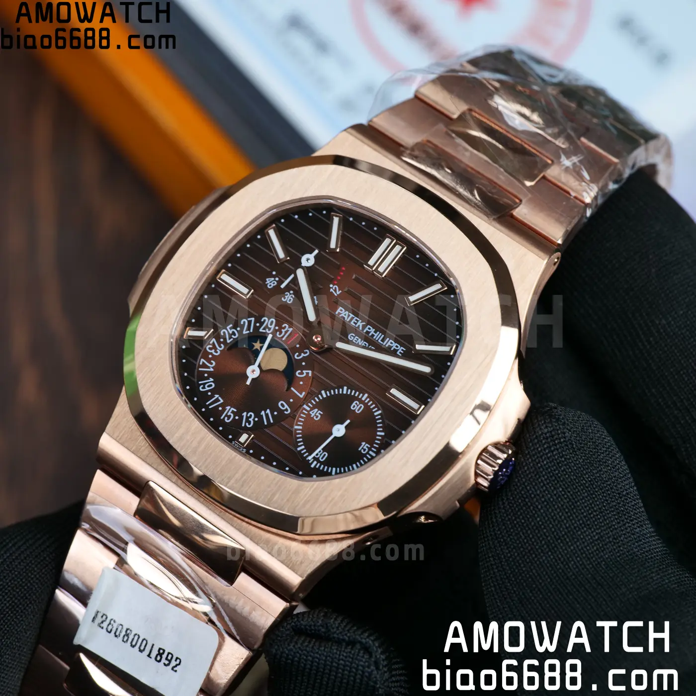 Patek Philippe Nautilus 5712R RG UMI 1:1 Best Edition Brown Dial on RG Bracelet A240 Super Clone Weighted 83 dd63eb7973d358e AMO Watch