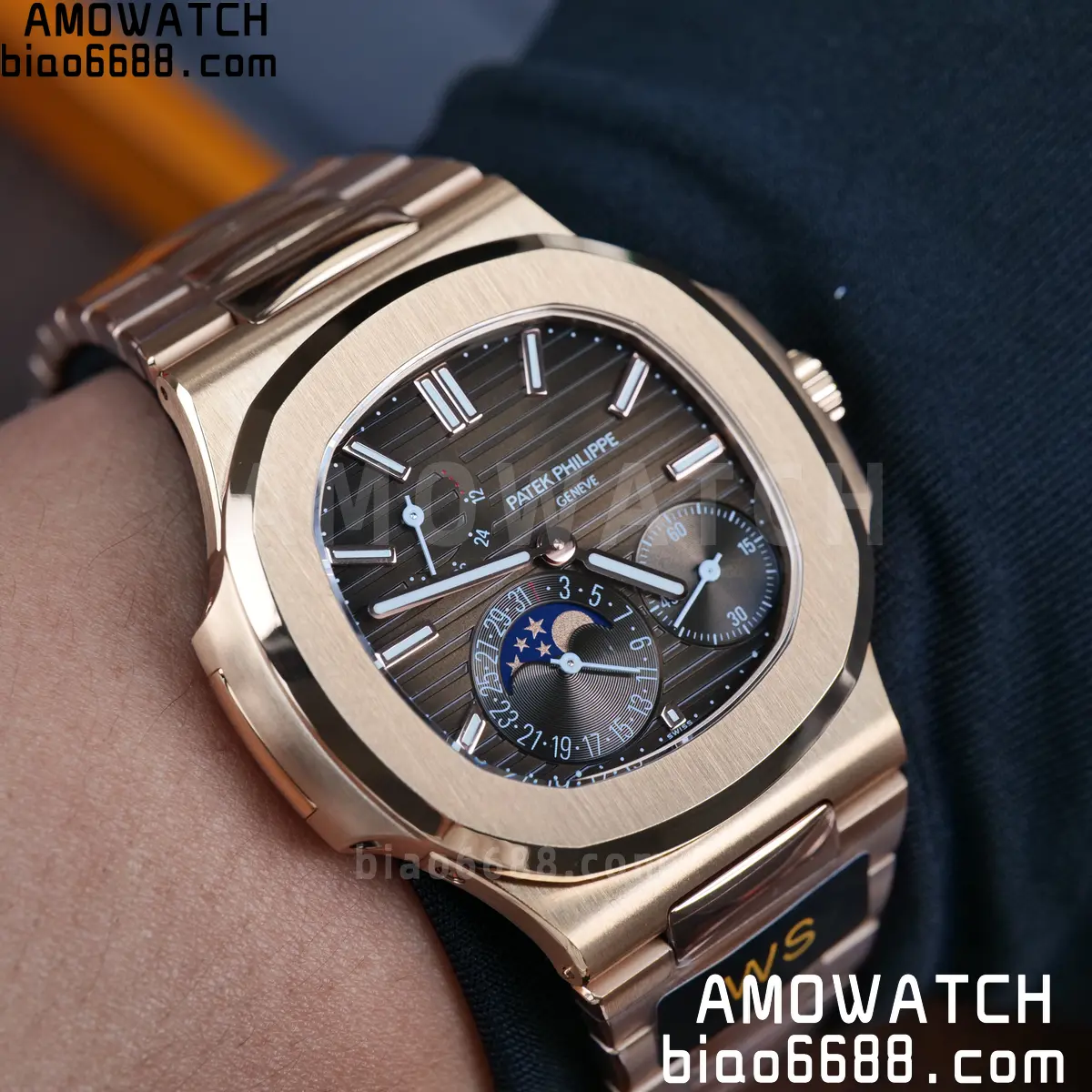 Patek Philippe Nautilus 5712R RG WSF 1:1 Best Edition Brown Dial on RG Bracelet JH240 Super Clone 116 dd822a6f0459c8f 阿默表行AmoWatch