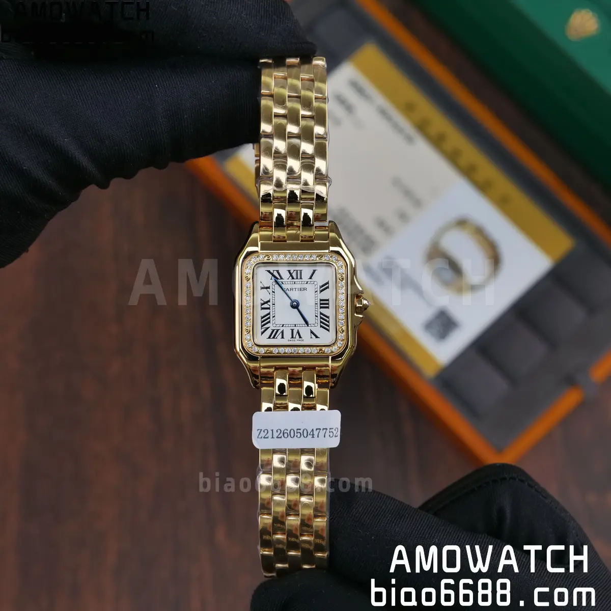 Custom Made Cartier Panthère 27mm WJPN0016 Gold-plated moissanite bezel 58 dec28d5790ffbe9 AMO Watch