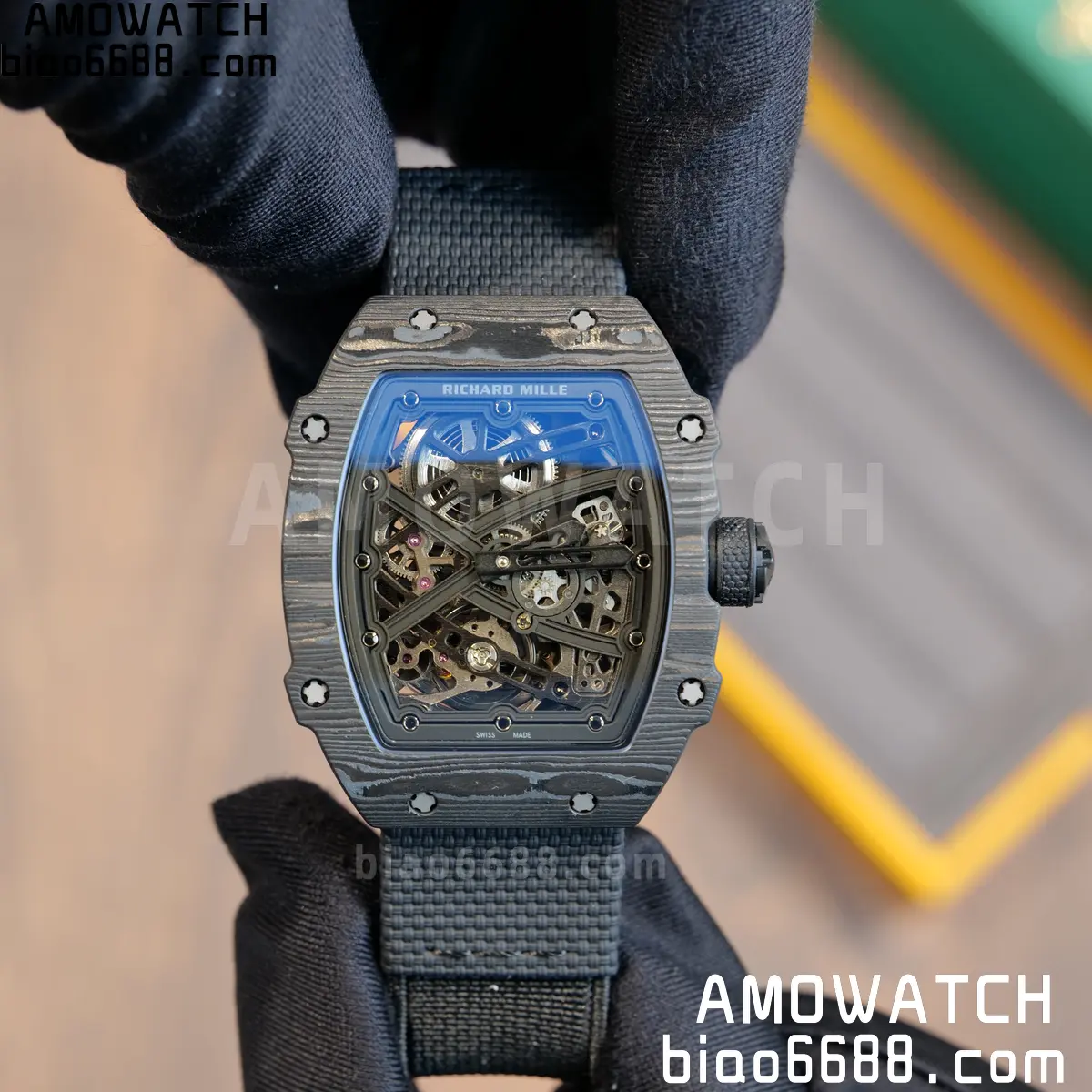 RICHARD MILLE RM67-02 Black NTPT All Black Skeleton Dial on Black Elastic strap CRMA7 Clone V10 78 e062133f5ab2b6c 阿默表行AmoWatch