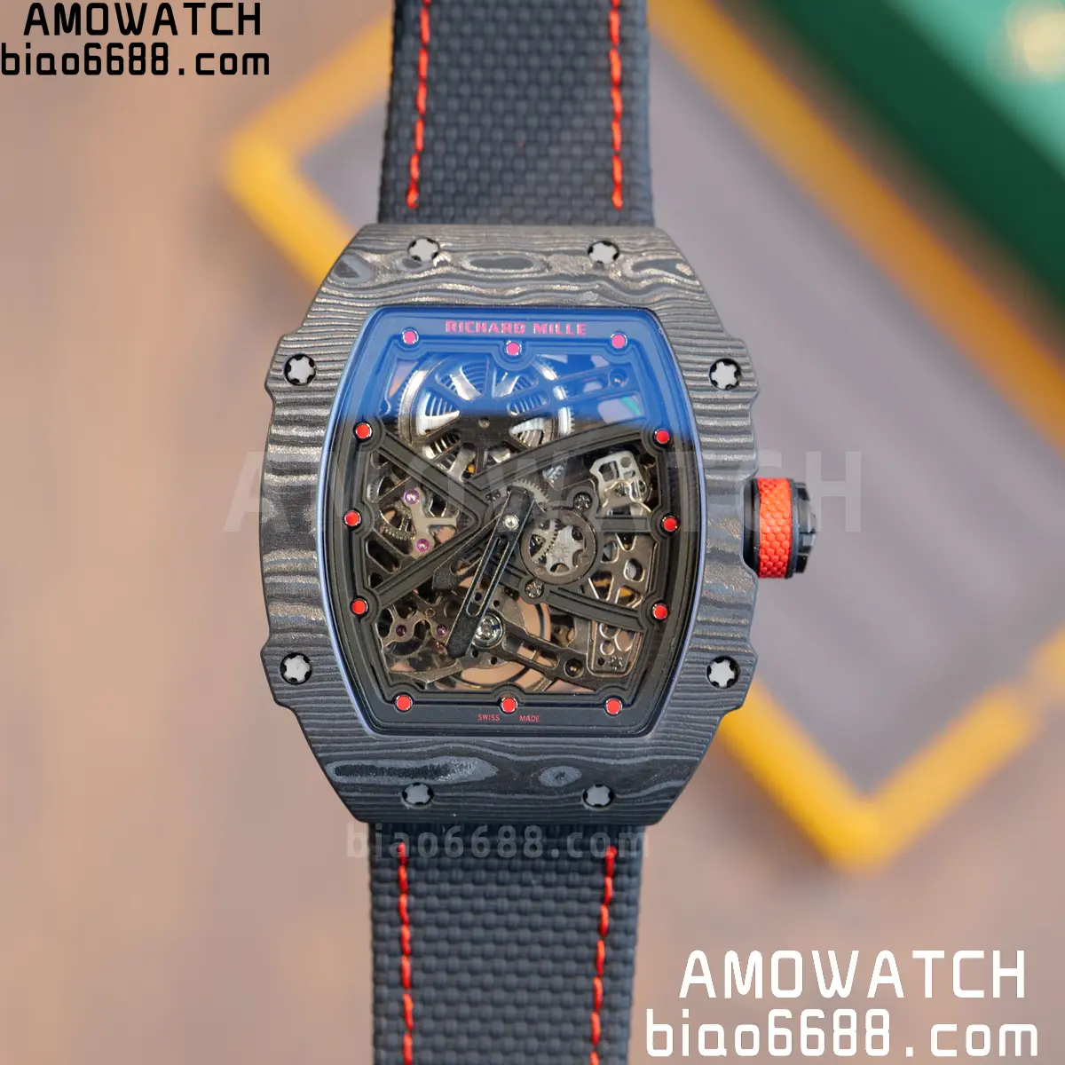 RICHARD MILLE RM67-02 Black NTPT Black/Red Skeleton Dial on Black Nylon Strap CRMA7 Clone V10 67 e1daf6aeae36918 阿默表行AmoWatch