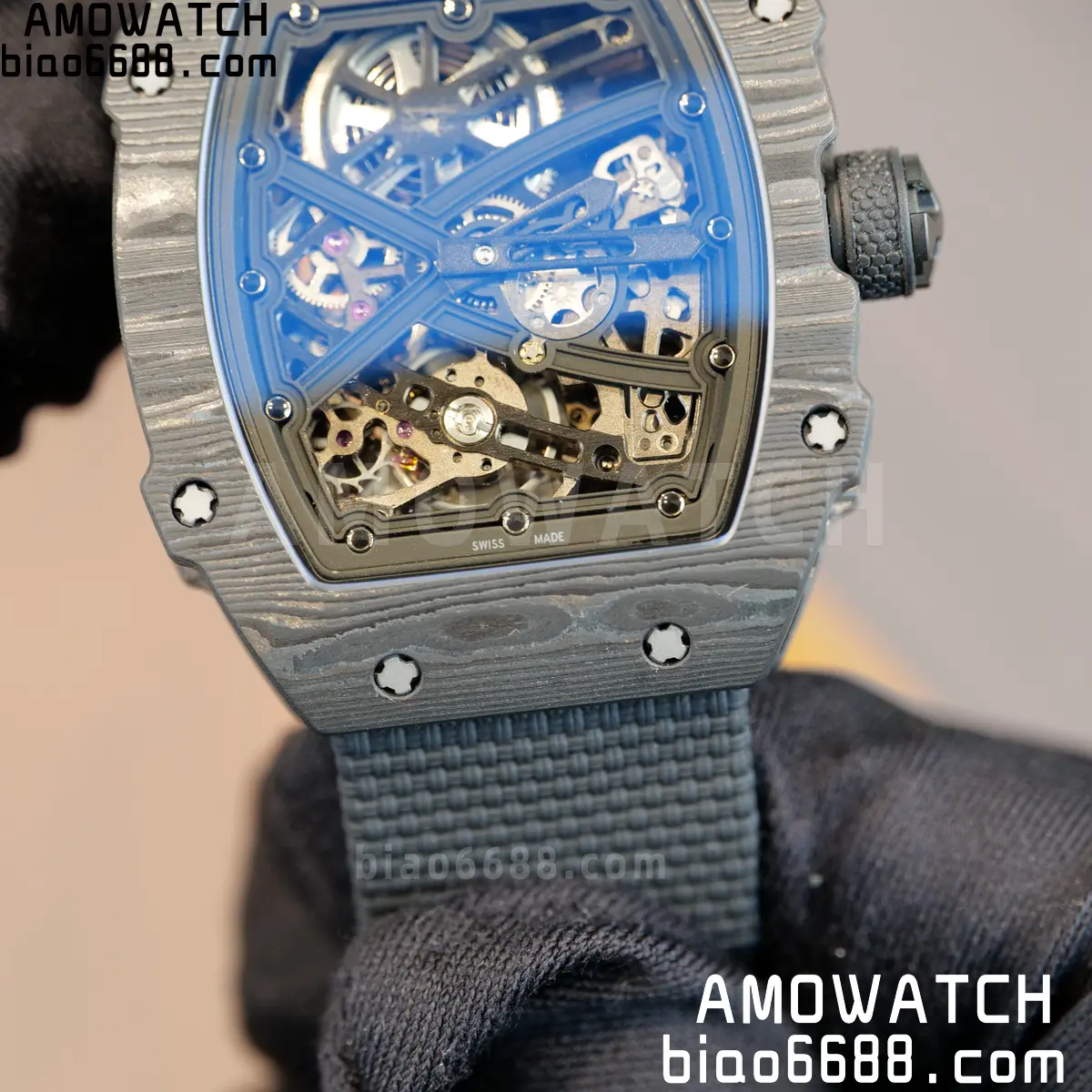 RICHARD MILLE RM67-02 Black NTPT All Black Skeleton Dial on Black Elastic strap CRMA7 Clone V10 87 e21e30c44d3e3ec 阿默表行AmoWatch
