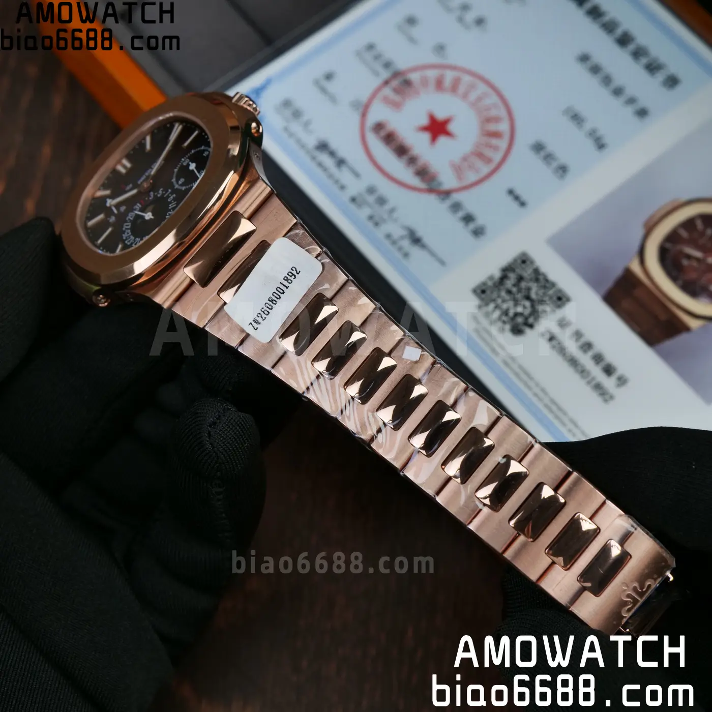 Patek Philippe Nautilus 5712R RG UMI 1:1 Best Edition Brown Dial on RG Bracelet A240 Super Clone Weighted 75 e54f60a9a99e13a AMO Watch