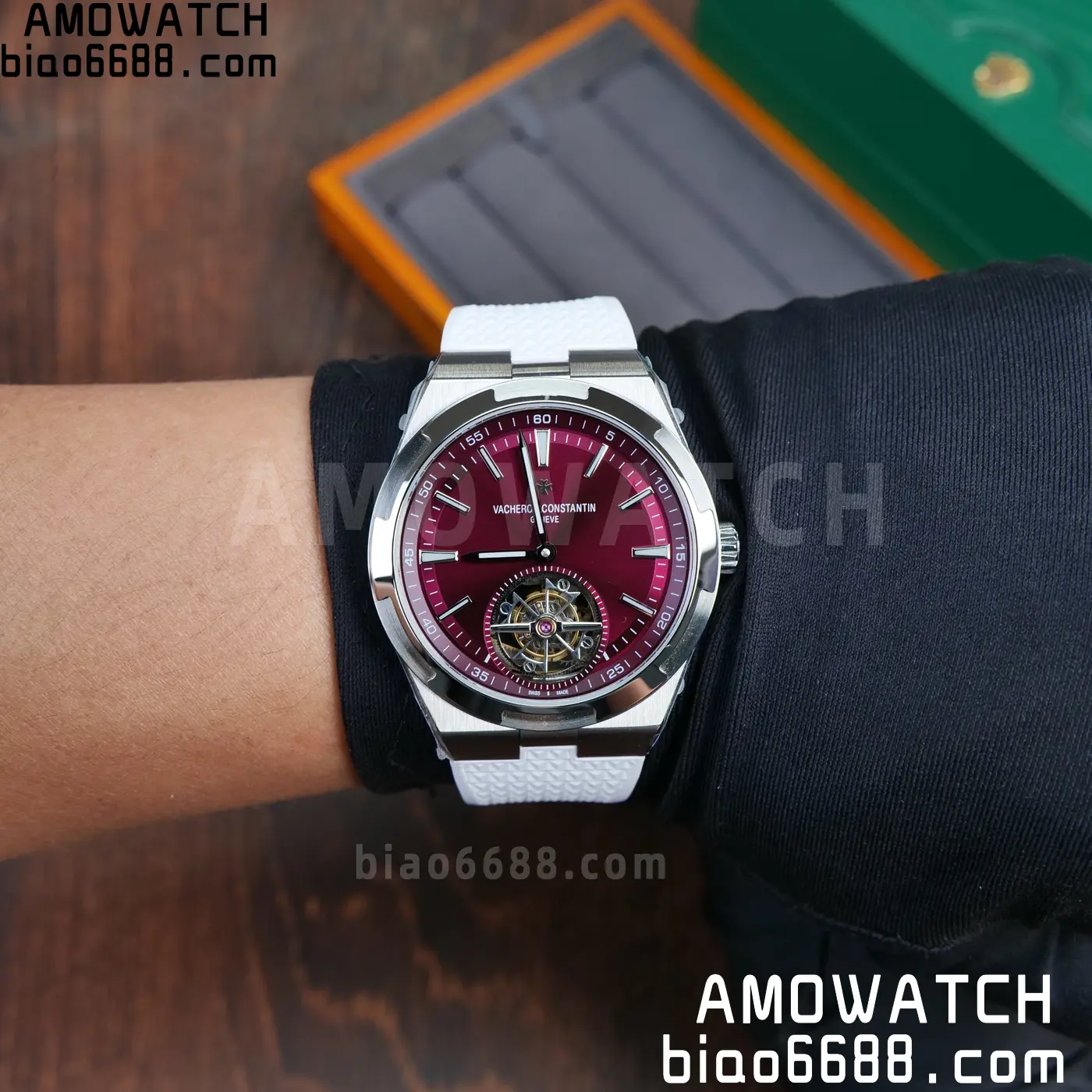 VC Overseas 42.5mm 6000V BBS Factory Best Edition White Dial Red Rubber Strap Tourbillon 77 e5550ce99c62e35 AMO Watch