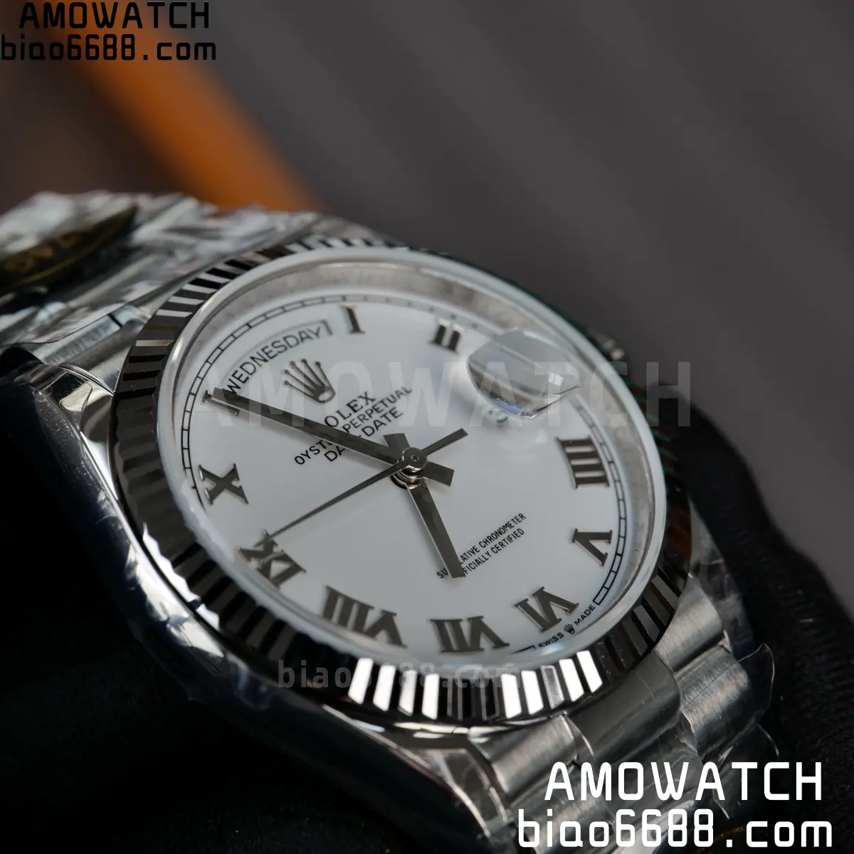 Rolex DayDate 128236 36mm KF 1:1 Best Edition Silvery Roman Dial (Gain Weight) 84 e7f1a4235928c6c 阿默表行AmoWatch