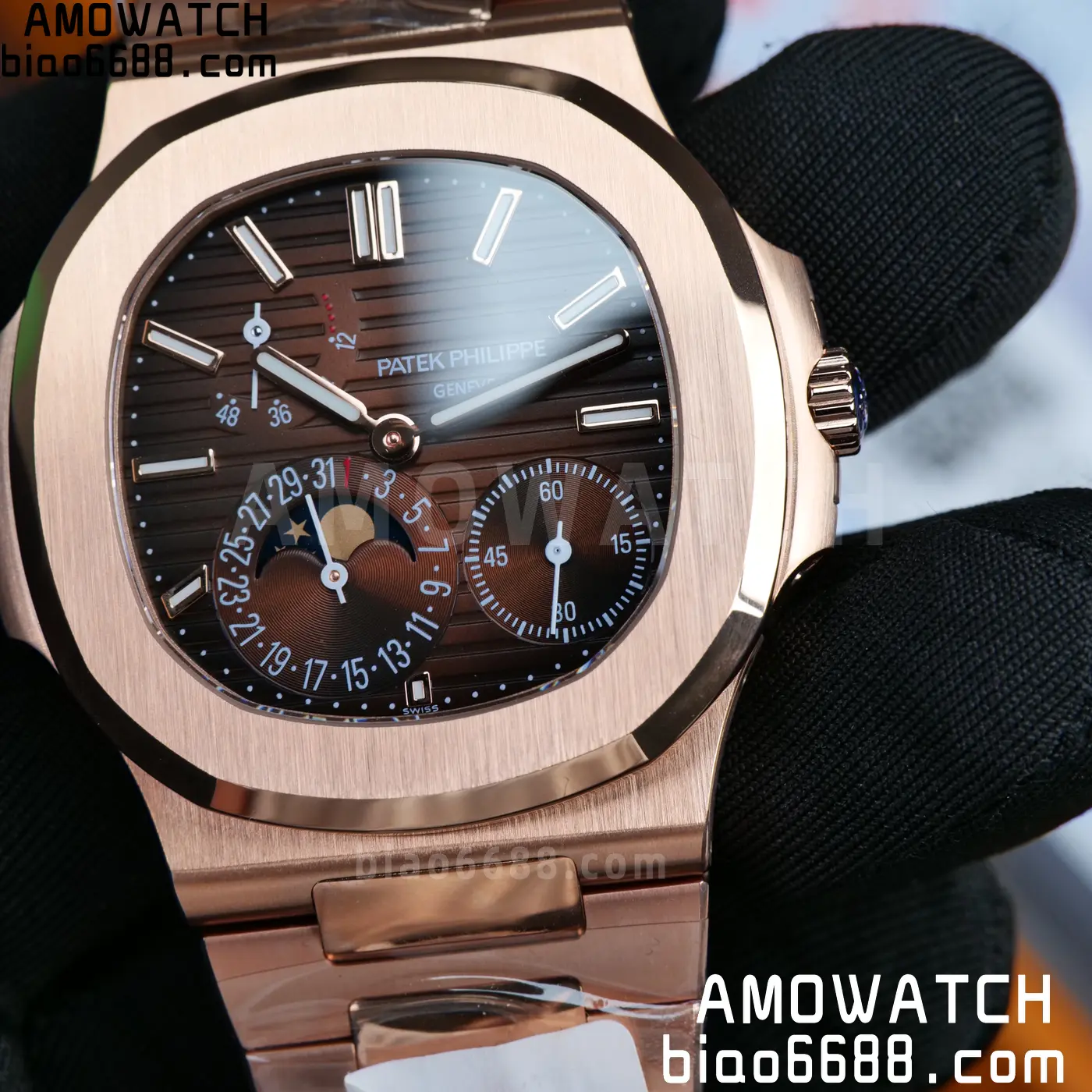 Patek Philippe Nautilus 5712R RG UMI 1:1 Best Edition Brown Dial on RG Bracelet A240 Super Clone Weighted 88 f070392d764f851 AMO Watch