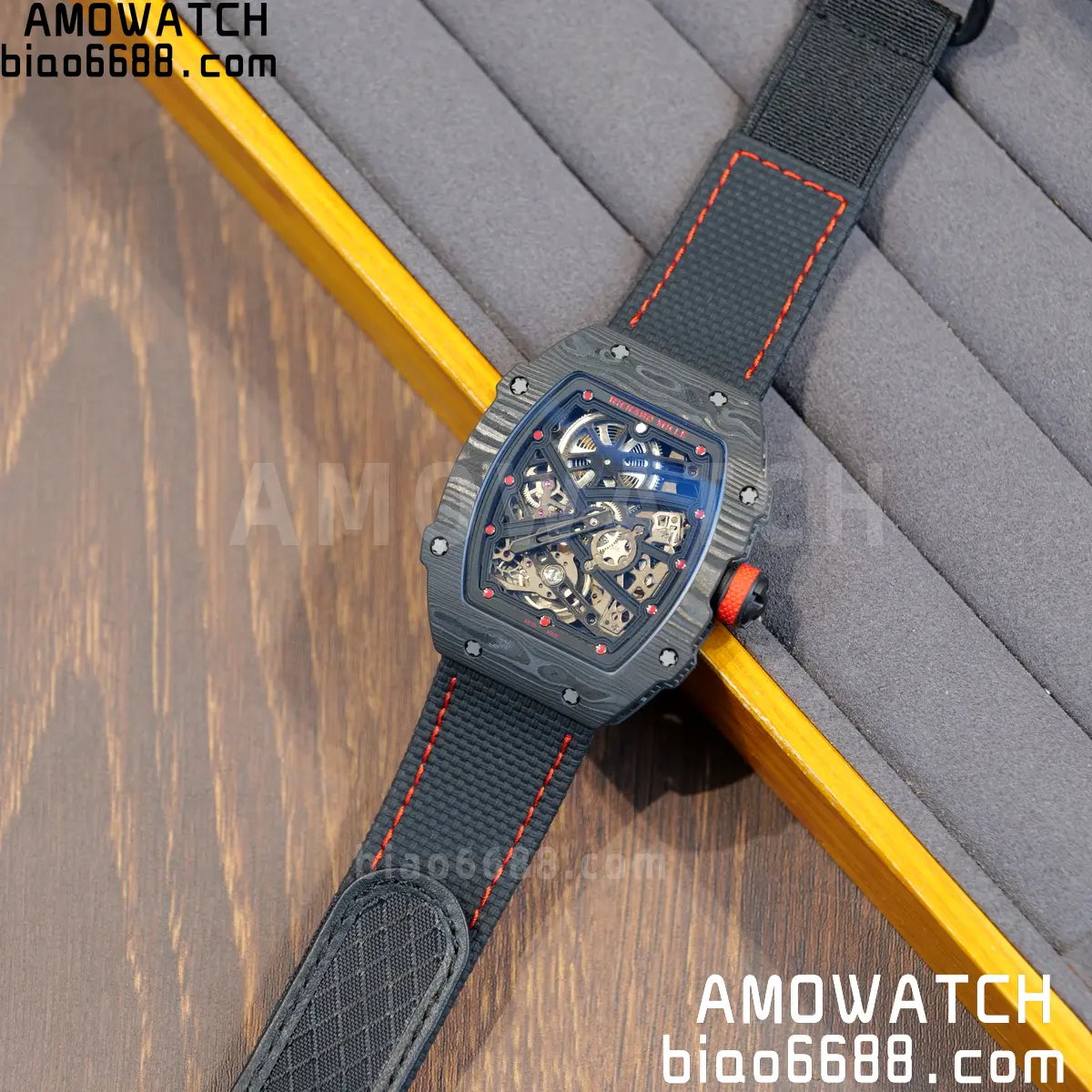 RICHARD MILLE RM67-02 Black NTPT Black/Red Skeleton Dial on Black Nylon Strap CRMA7 Clone V10 90 f3cd735fa8e1a6f 阿默表行AmoWatch