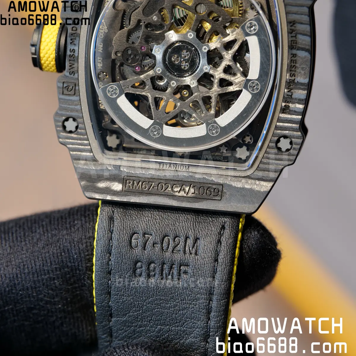 RICHARD MILLE RM67-02 Black NTPT Yellow Skeleton Dial on Yellow Nylon Strap CRMA7 Clone V10 110 f4e1db8bd6d4e88 阿默表行AmoWatch