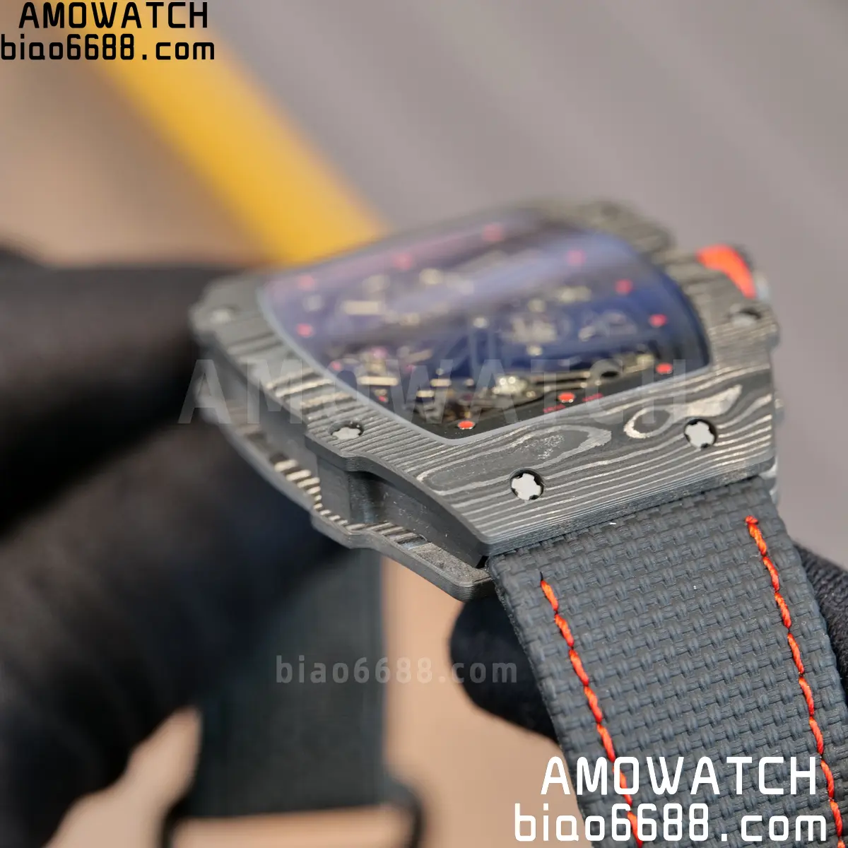 RICHARD MILLE RM67-02 Black NTPT Black/Red Skeleton Dial on Black Nylon Strap CRMA7 Clone V10 69 f576b443e7d3732 阿默表行AmoWatch