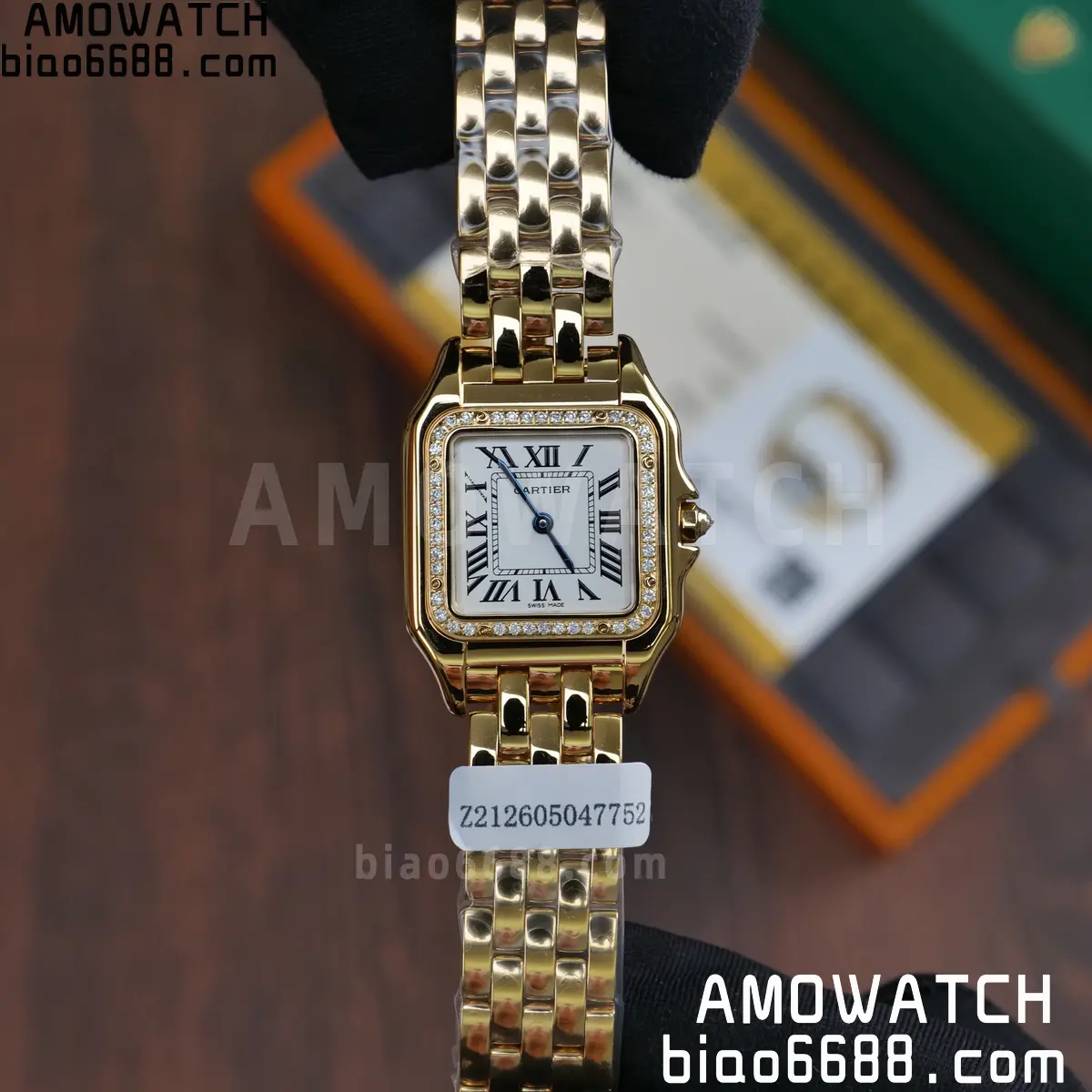 Custom Made Cartier Panthère 27mm WJPN0016 Gold-plated moissanite bezel 63 f5f42bf8caaca82 AMO Watch