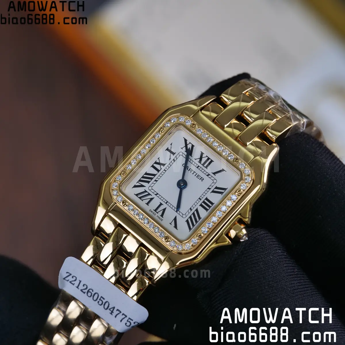 Custom Made Cartier Panthère 27mm WJPN0016 Gold-plated moissanite bezel 70 f64fdd16cc56953 AMO Watch