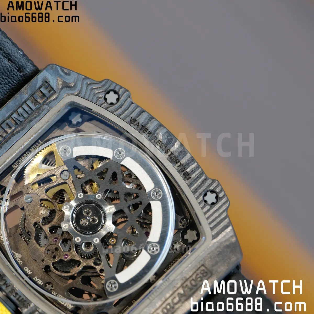 RICHARD MILLE RM67-02 Black NTPT Yellow Skeleton Dial on Black NylonStrap CRMA7 Clone V10 111 fb51808ad2e1259 阿默表行AmoWatch