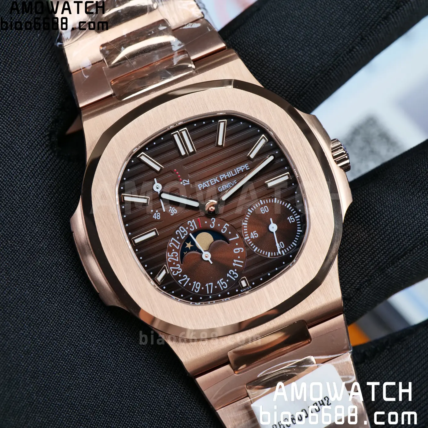 Patek Philippe Nautilus 5712R RG UMI 1:1 Best Edition Brown Dial on RG Bracelet A240 Super Clone Weighted 91 fc4a4816718e2bd AMO Watch