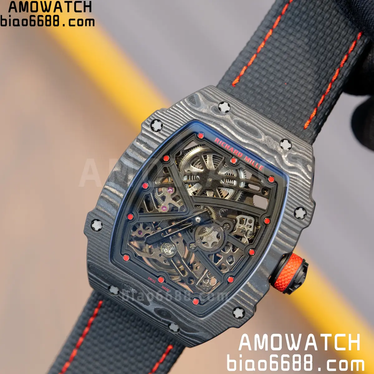RICHARD MILLE RM67-02 Black NTPT Black/Red Skeleton Dial on Black Nylon Strap CRMA7 Clone V10 81 fc5c54d4f7212ff 阿默表行AmoWatch