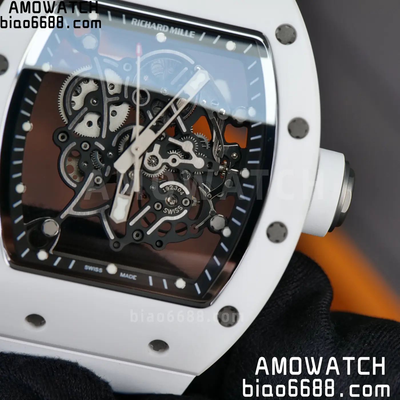 RICHARD MILLE RM055 A9F 1:1 Best Edition White Bezel on White Rubber Strap RMUL2 Free Sprung 128 00e8cc41cb848a2 AMO Watch