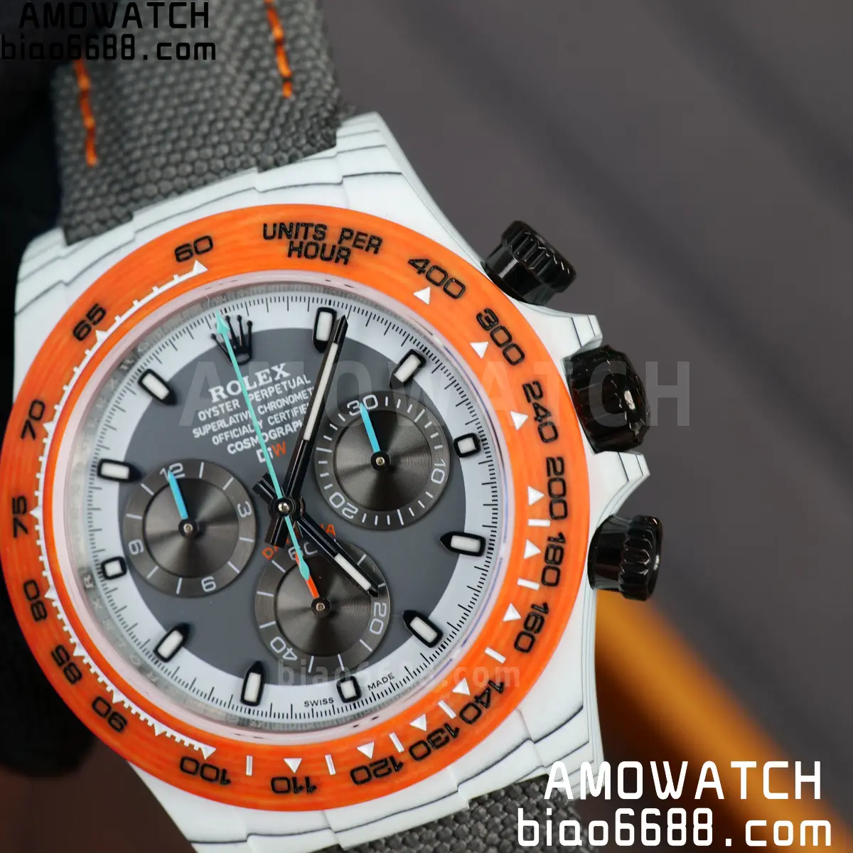 Rolex Daytona DIW White Carbon Ocellaris N6F1:1 Best Edition White/Gray Dial on Black Nylon Strap SA4130 75 035400f93b7de05 AMO Watch