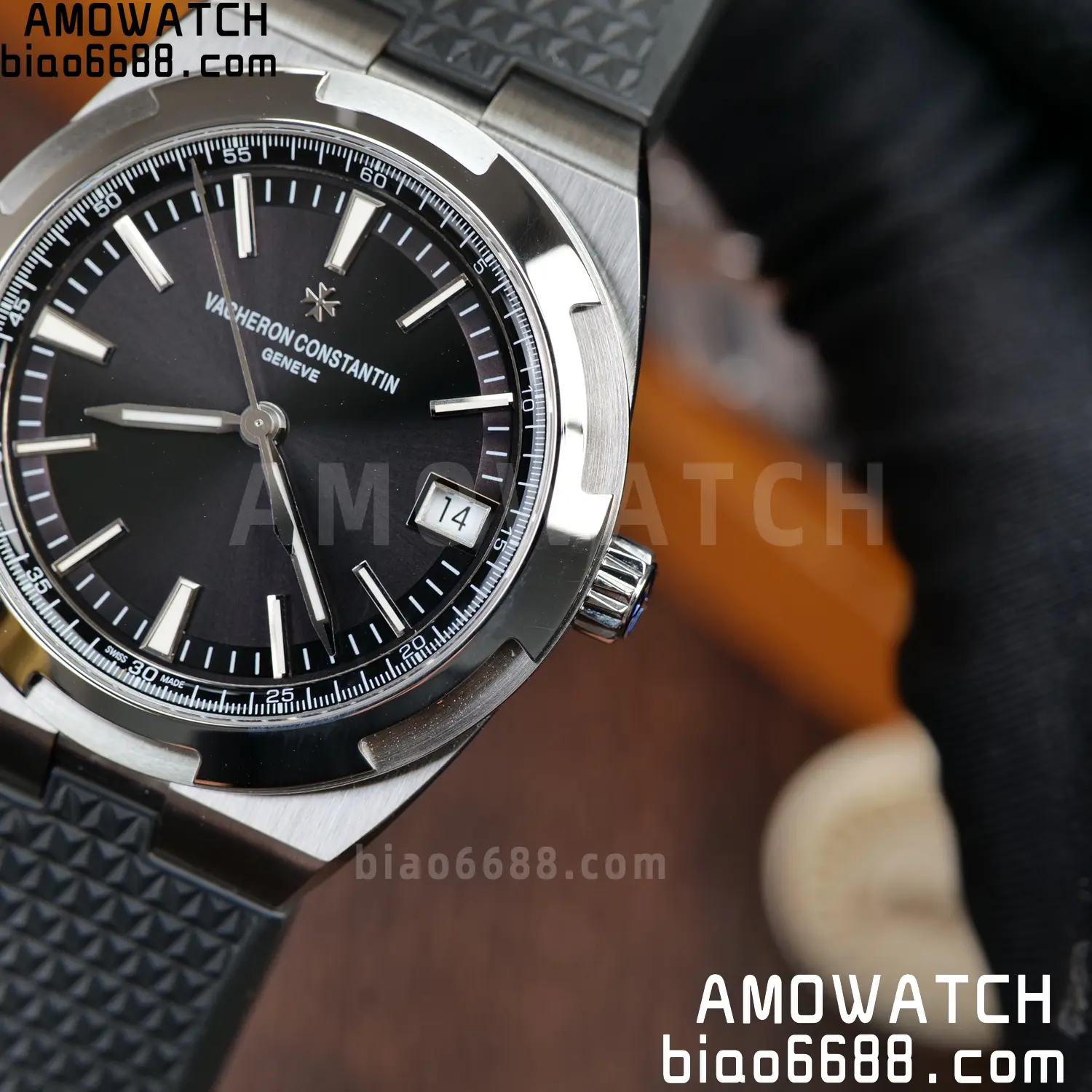 VC Overseas 4500V SS PPF1:1 Best Edition Black Dial on Black Rubber Strap A5100 87 051d78dc871bd25 AMO Watch