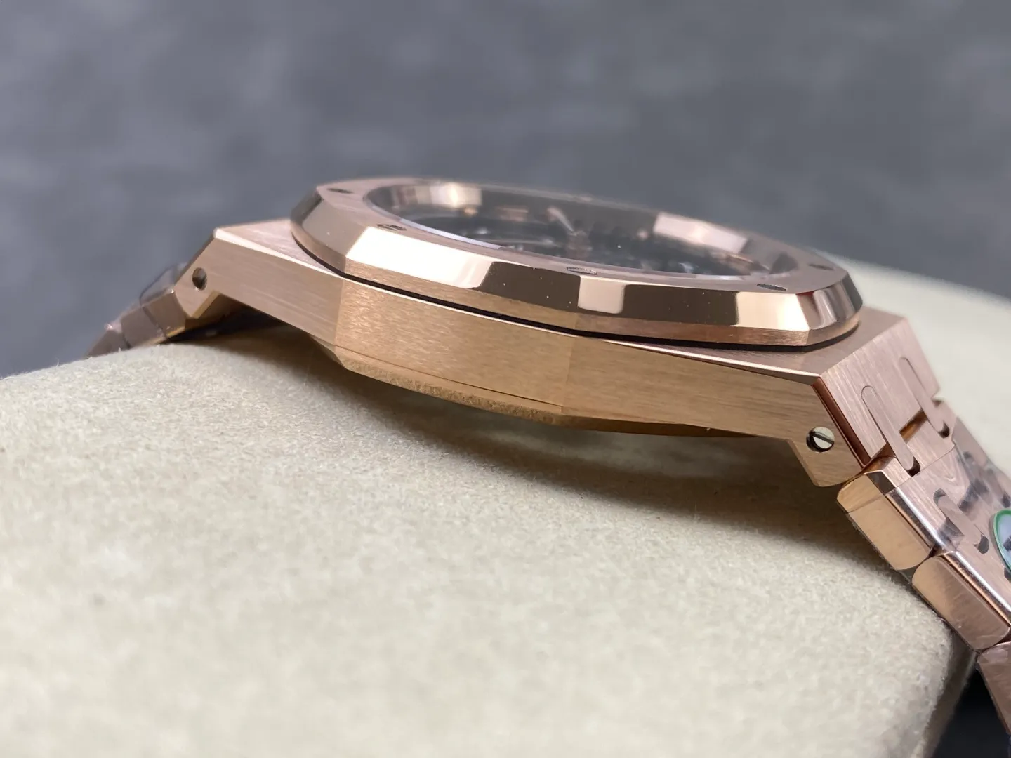AP Royal Oak 41mm Skeleton 15407 RG THB Factory 1:1 Best Edition Skeleton Dial on RG Bracelet A3132 V3 (Free Sprung) 29 0520c5ddbab2a31 阿默表行AmoWatch