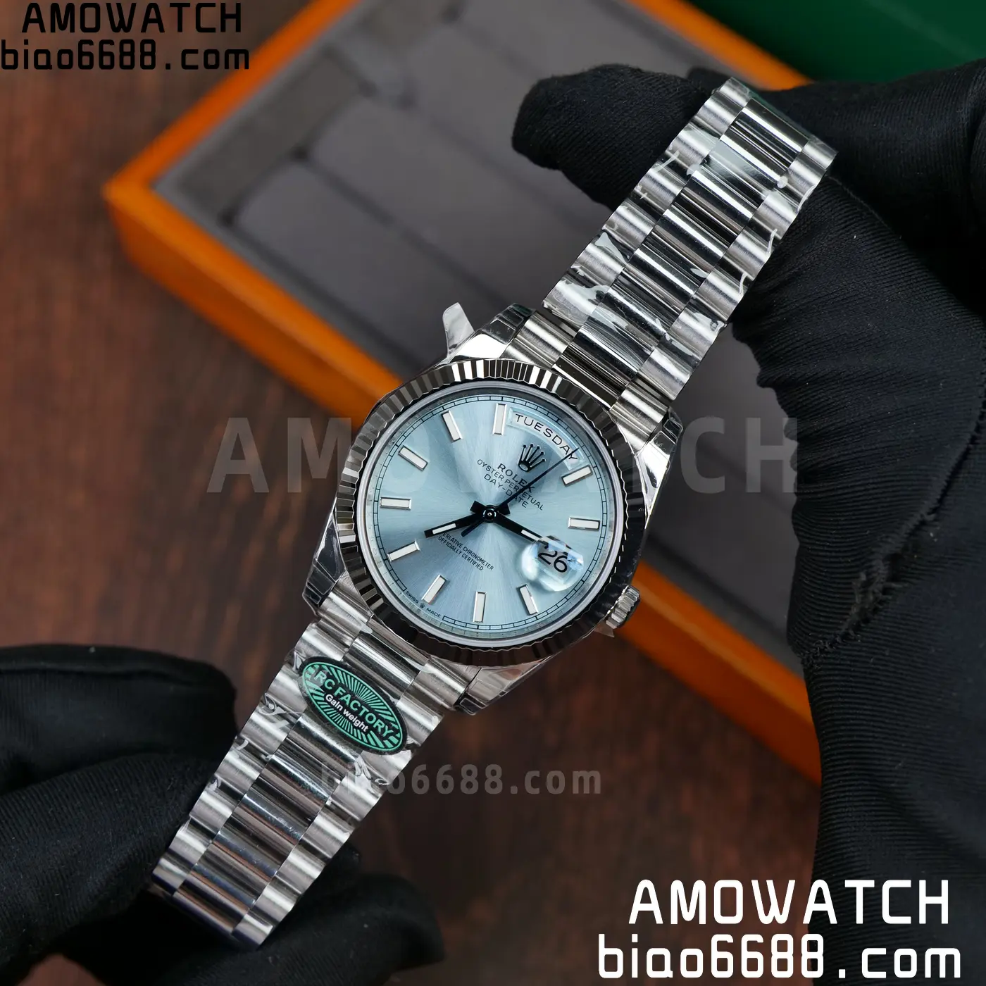 Rolex Day Date 40 SS 228236 RCF 1:1 Best Edition Ice Blue Dial on President Bracelet VR3255 (211g) 69 061291ca028e607 阿默表行AmoWatch
