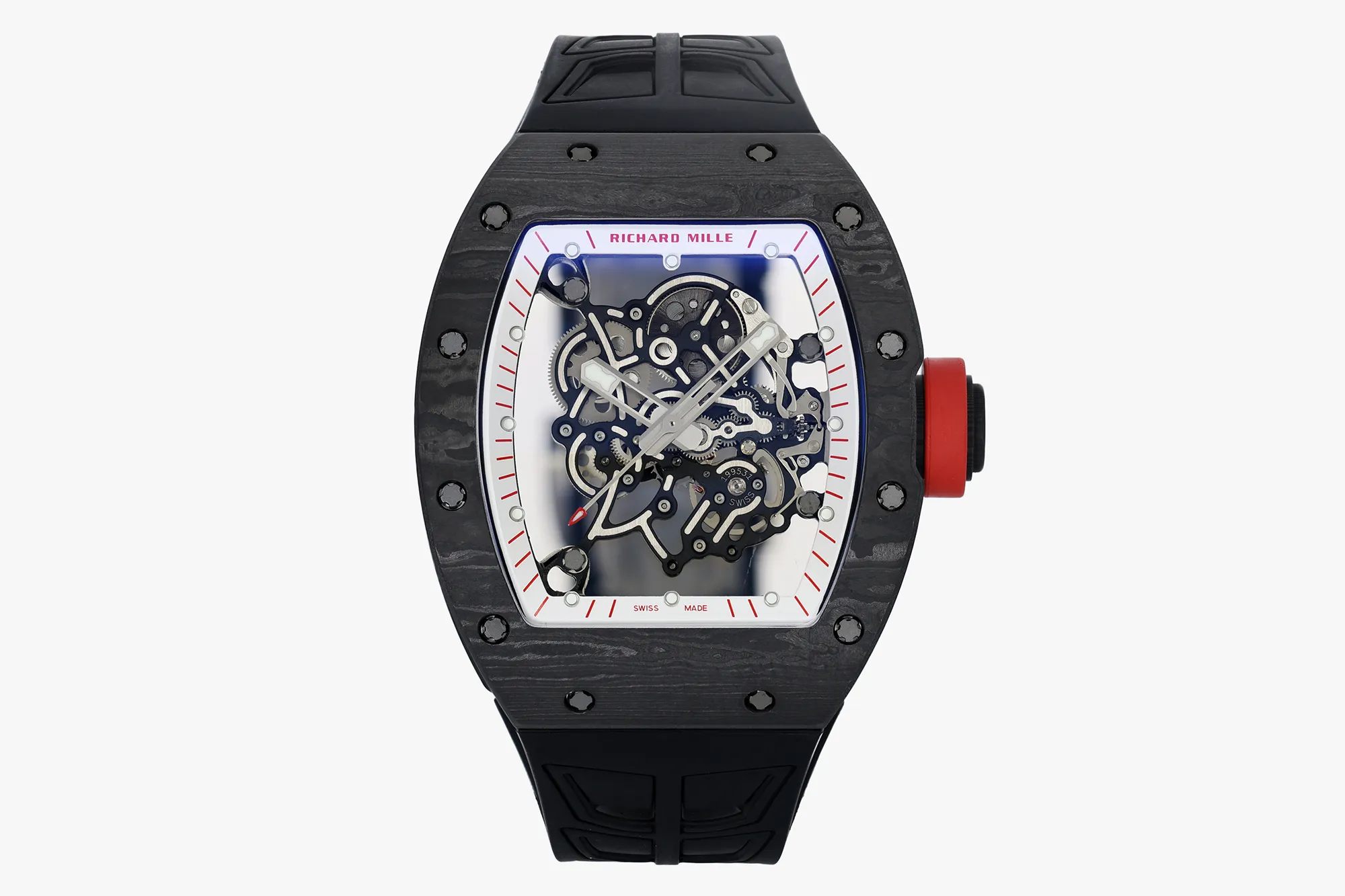 RICHARD MILLE RM055 NTPT ZF 1:1 Best Edition White Bezel Red Crown on Black Rubber Strap RMUL2 Super Clone V3 19 069af8d55f0d783 AMO Watch